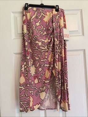 Knox Rose Lavender Pink Floral Midi Wrap Skirt